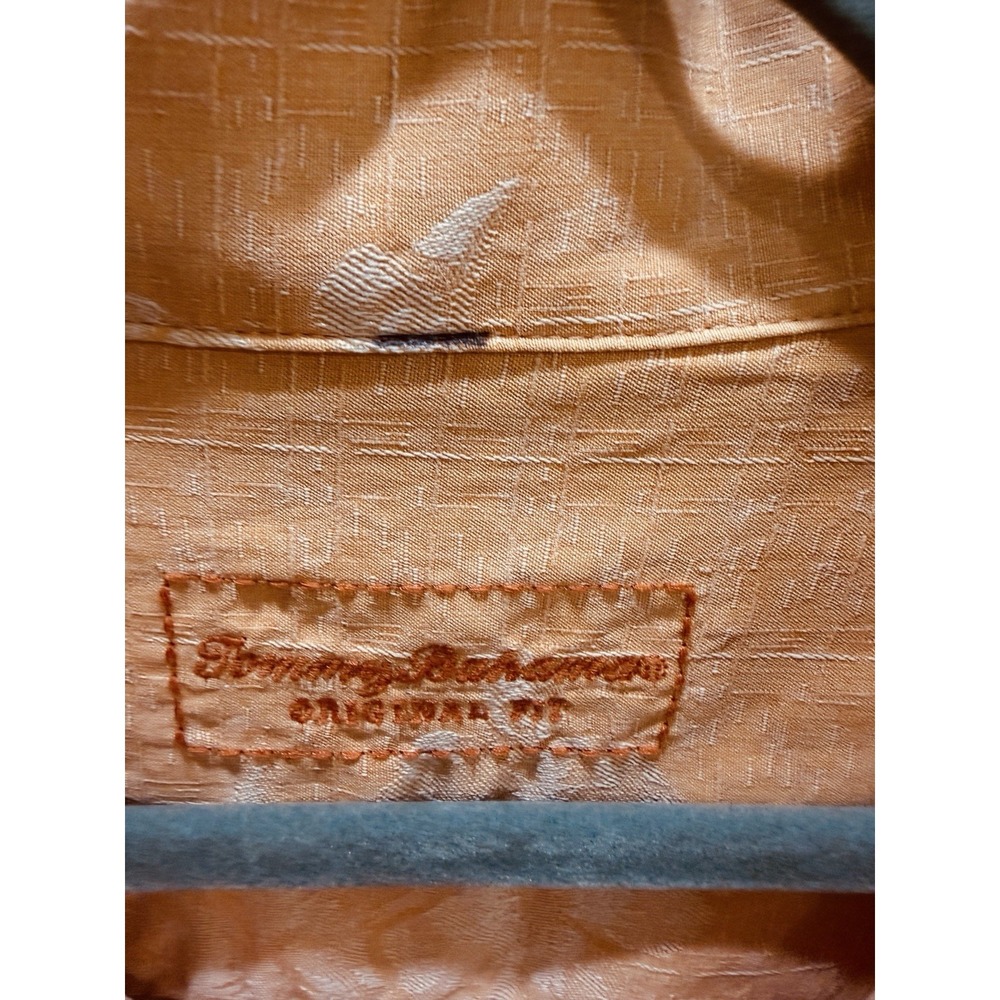 Tommy bahama Men's Large Orange Hawaiian Short Sleeve Shirt, Excellent Cond. - Picture 6 of 12